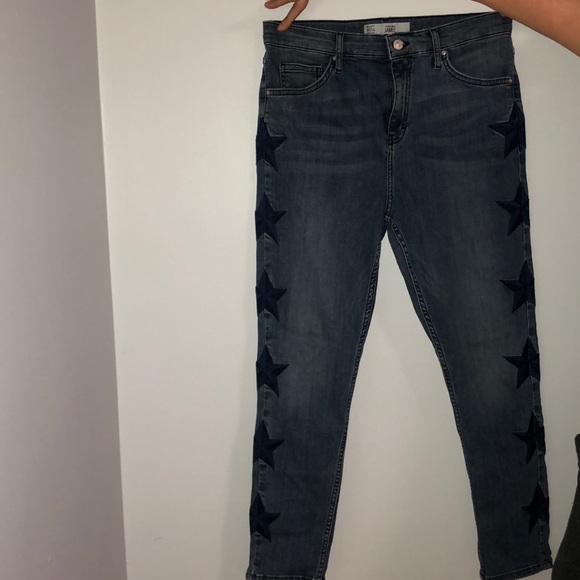 Topshop Denim - Top shop Jamie moto with stars
